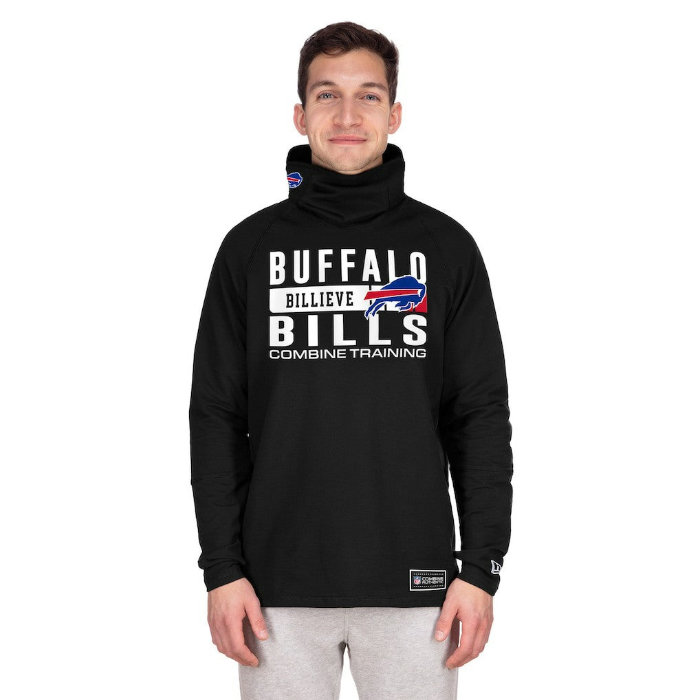 Buffalo Bills New Era Functional Fandom Balaclava Helmet Stripe Tri-Blend Hoodie - Black - NFL