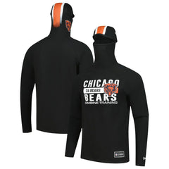 Chicago Bears New Era Functional Fandom Balaclava Helmet Stripe Tri-Blend Hoodie - Black - NFL