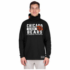 Chicago Bears New Era Functional Fandom Balaclava Helmet Stripe Tri-Blend Hoodie - Black - NFL