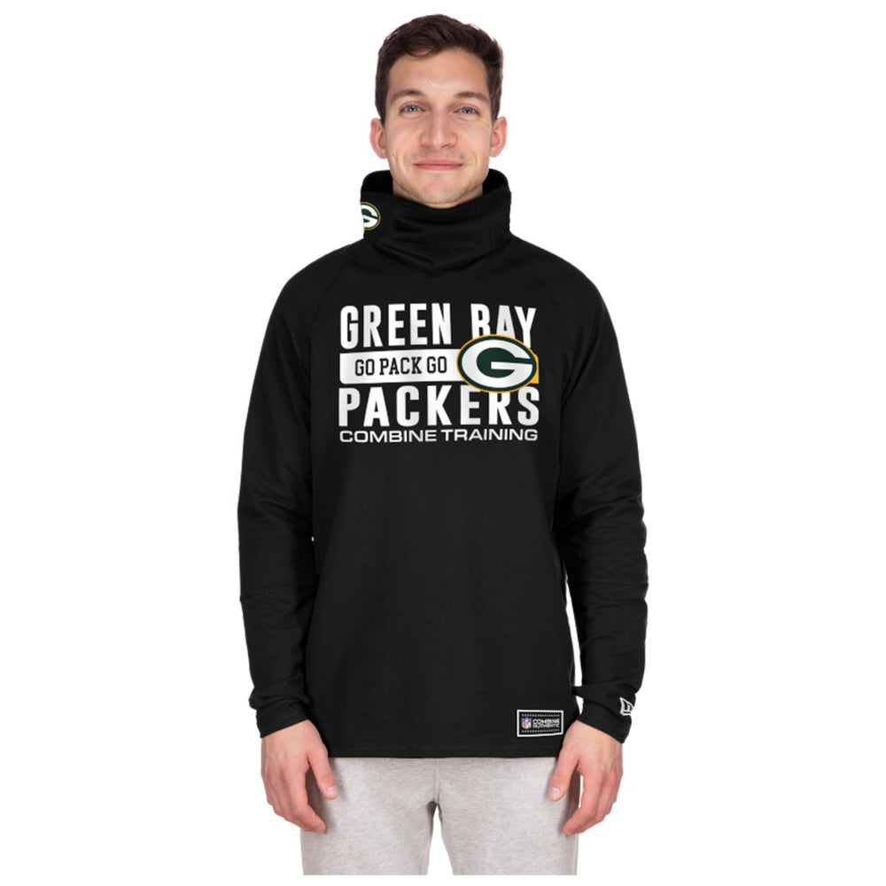 Green Bay Packers New Era Functional Fandom Balaclava Helmet Stripe Tri-Blend Hoodie - Black - NFL