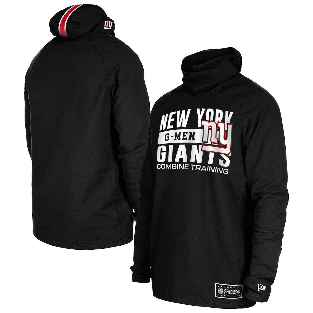 New York Giants New Era Functional Fandom Balaclava Helmet Stripe Tri-Blend Hoodie - Black - NFL