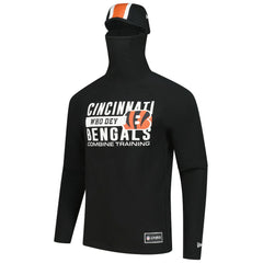 Cincinnati Bengals New Era Functional Fandom Balaclava Helmet Stripe Tri-Blend Hoodie - Black - NFL