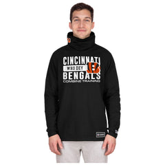 Cincinnati Bengals New Era Functional Fandom Balaclava Helmet Stripe Tri-Blend Hoodie - Black - NFL