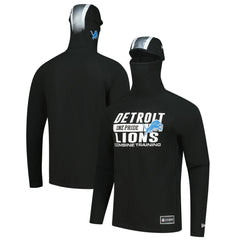 Detroit Lions New Era Functional Fandom Balaclava Helmet Stripe Tri-Blend Hoodie - Black - NFL