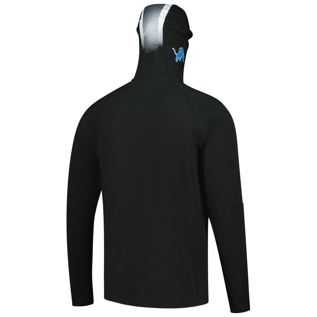 Detroit Lions New Era Functional Fandom Balaclava Helmet Stripe Tri-Blend Hoodie - Black - NFL