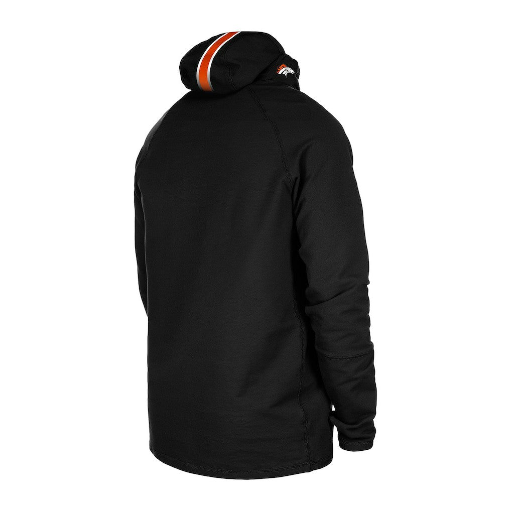 Denver Broncos New Era Functional Fandom Balaclava Helmet Stripe Tri-Blend Hoodie - Black - NFL