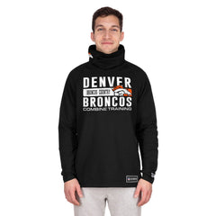 Denver Broncos New Era Functional Fandom Balaclava Helmet Stripe Tri-Blend Hoodie - Black - NFL