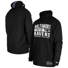 Baltimore Ravens New Era Functional Fandom Balaclava Helmet Stripe Tri-Blend Hoodie - Black - NFL