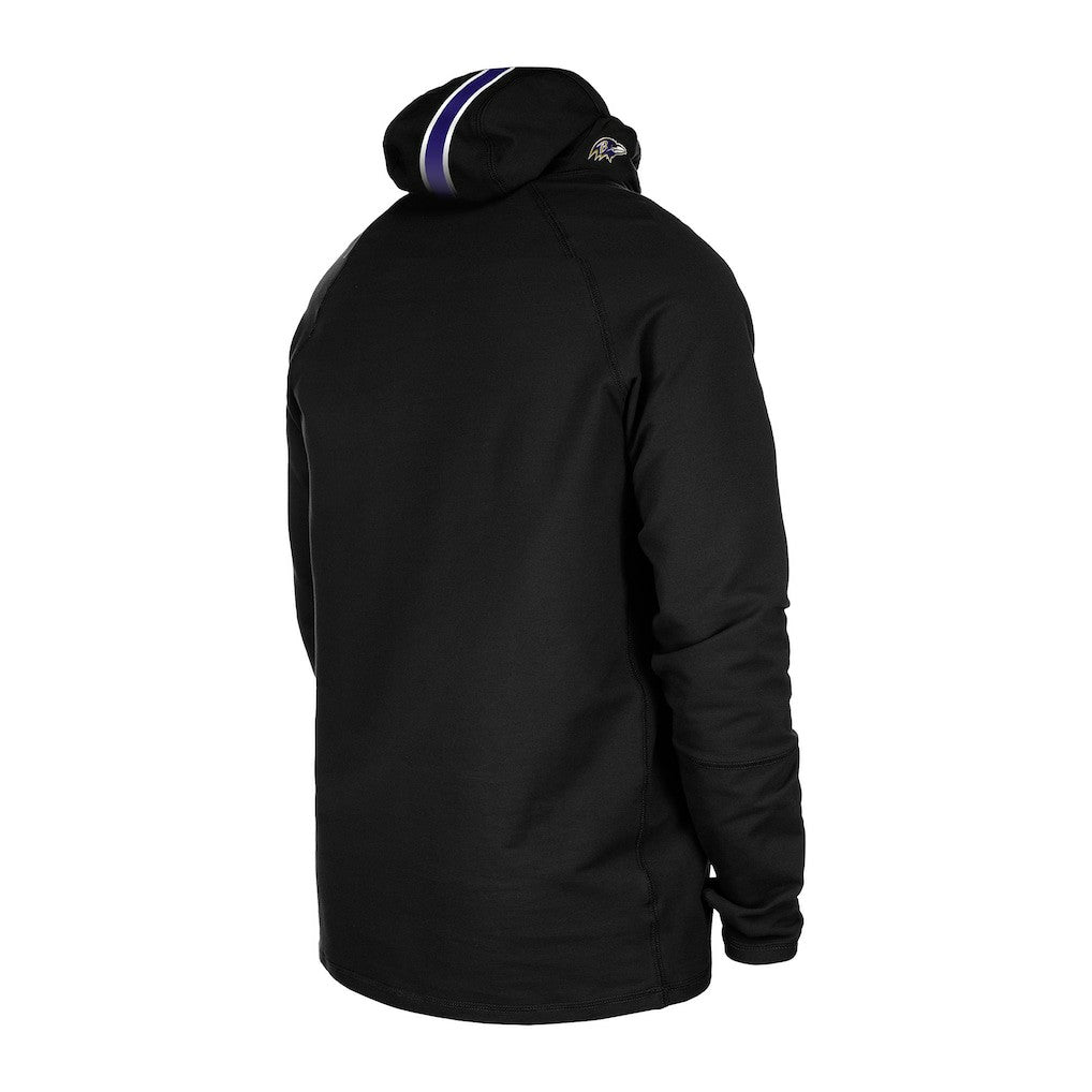 Baltimore Ravens New Era Functional Fandom Balaclava Helmet Stripe Tri-Blend Hoodie - Black - NFL
