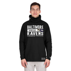 Baltimore Ravens New Era Functional Fandom Balaclava Helmet Stripe Tri-Blend Hoodie - Black - NFL