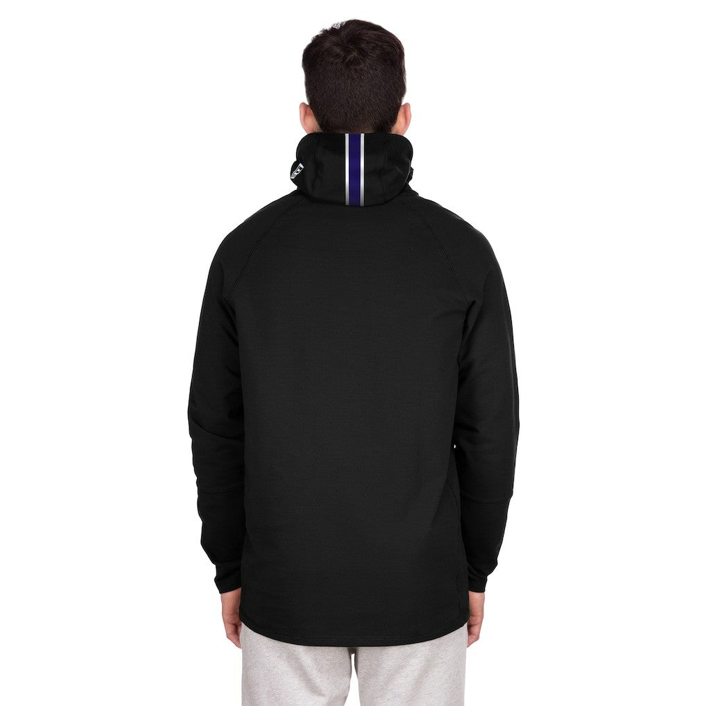 Baltimore Ravens New Era Functional Fandom Balaclava Helmet Stripe Tri-Blend Hoodie - Black - NFL