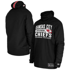 Kansas City Chiefs New Era Functional Fandom Balaclava Helmet Stripe Tri-Blend Hoodie - Black - NFL