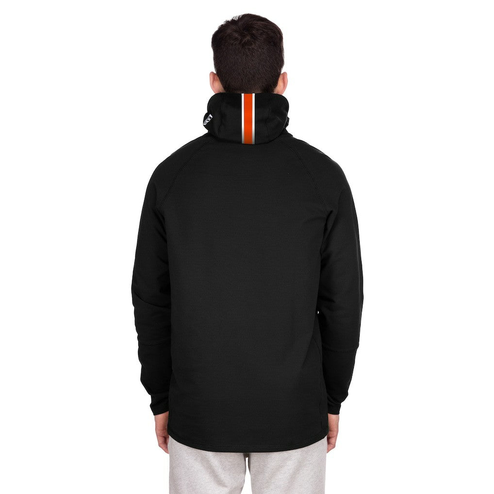 Miami Dolphins New Era Functional Fandom Balaclava Helmet Stripe Tri-Blend Hoodie - Black - NFL