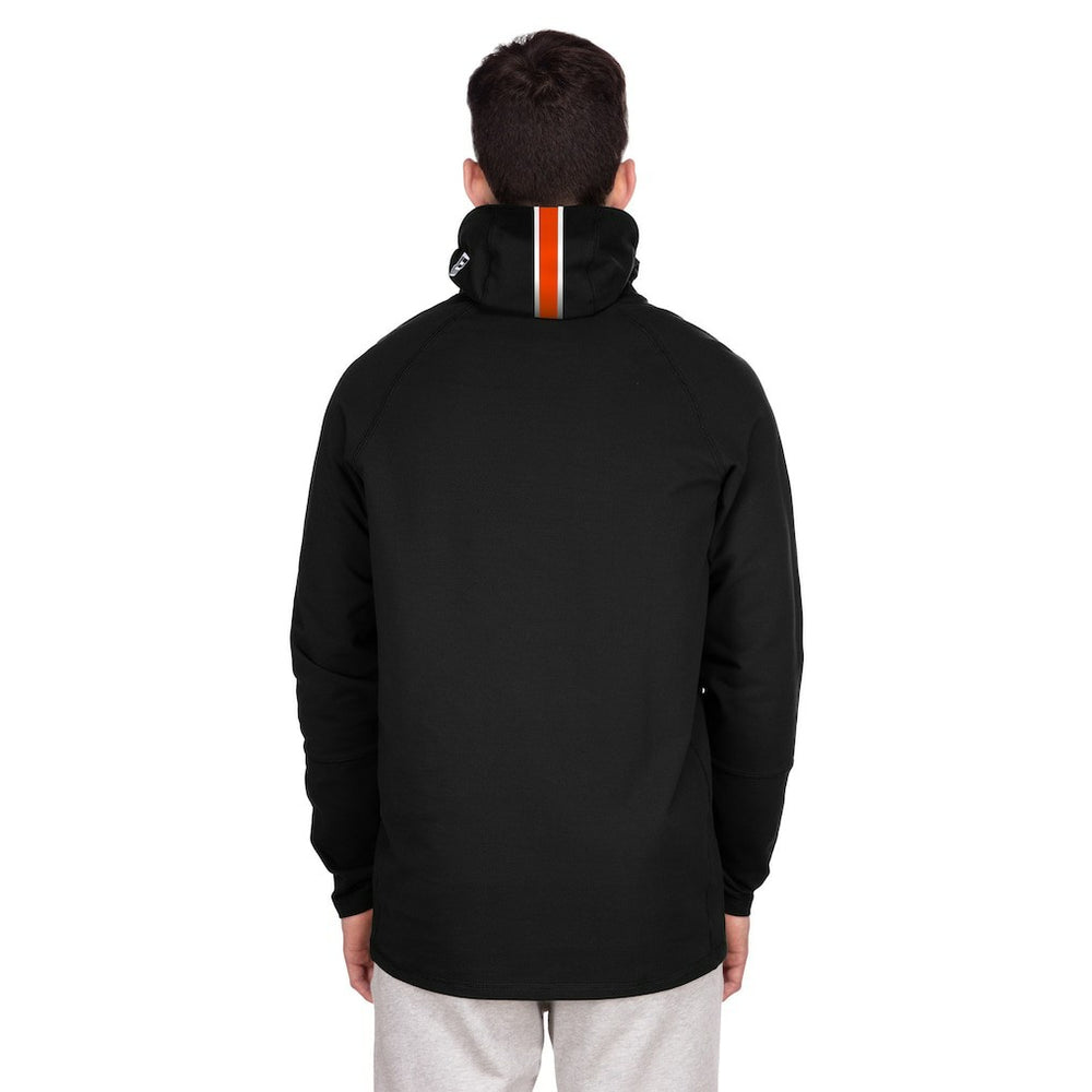 Miami Dolphins New Era Functional Fandom Balaclava Helmet Stripe Tri-Blend Hoodie - Black - NFL