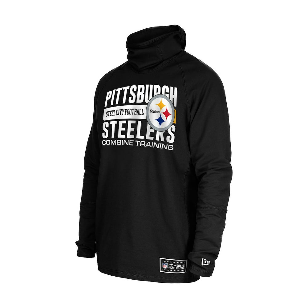 Pittsburgh Steelers New Era Functional Fandom Balaclava Helmet Stripe Tri-Blend Hoodie - Black - NFL