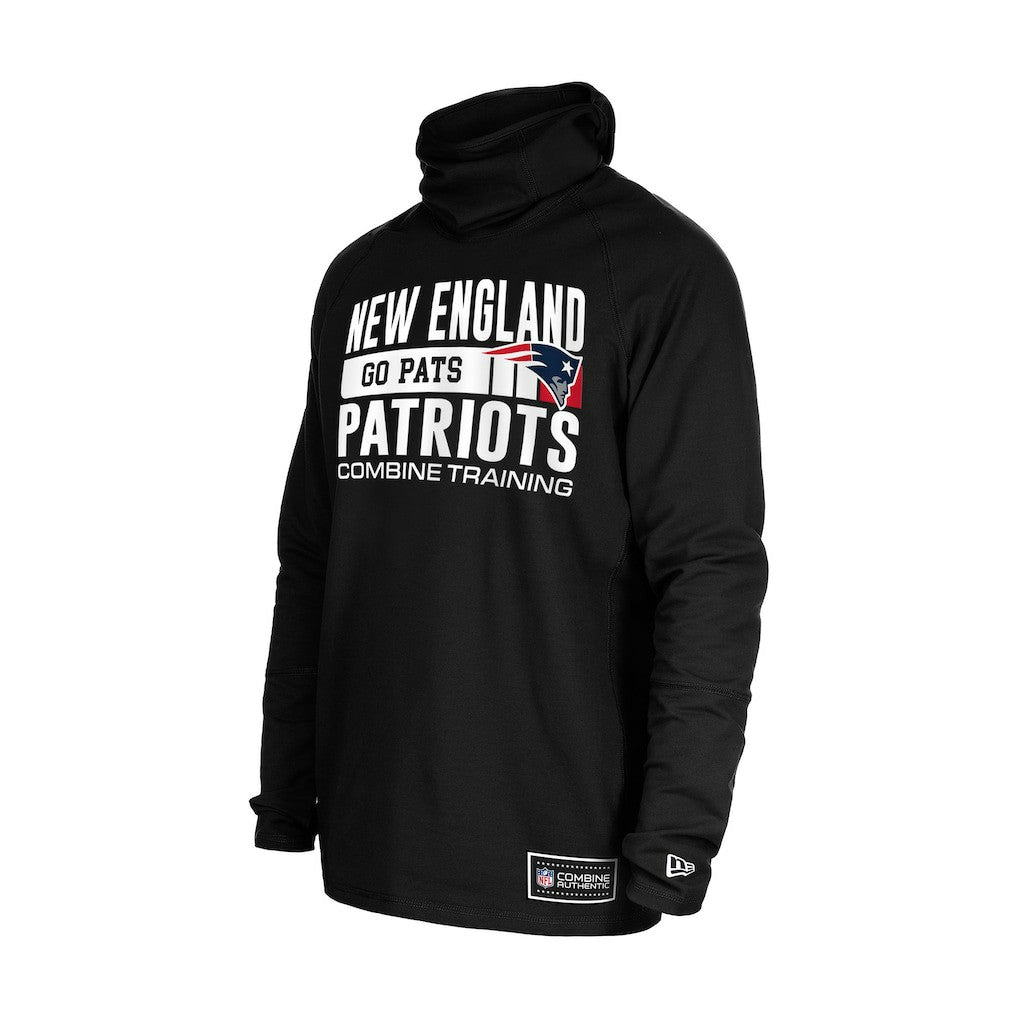 New England Patriots New Era Functional Fandom Balaclava Helmet Stripe Tri-Blend Hoodie - Black - NFL