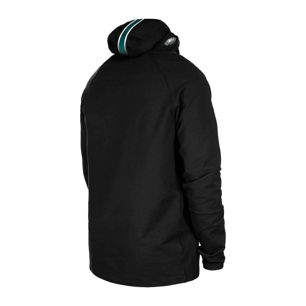 Philadelphia Eagles New Era Functional Fandom Balaclava Helmet Stripe Tri-Blend Hoodie - Black - NFL