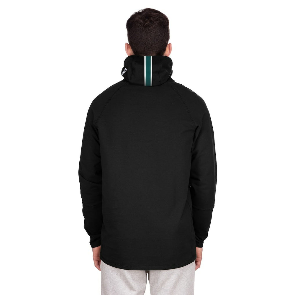 Philadelphia Eagles New Era Functional Fandom Balaclava Helmet Stripe Tri-Blend Hoodie - Black - NFL