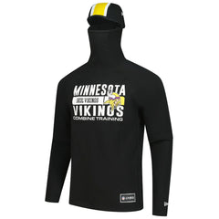 Minnesota Vikings New Era Functional Fandom Balaclava Helmet Stripe Tri-Blend Hoodie - Black - NFL
