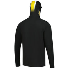 Minnesota Vikings New Era Functional Fandom Balaclava Helmet Stripe Tri-Blend Hoodie - Black - NFL