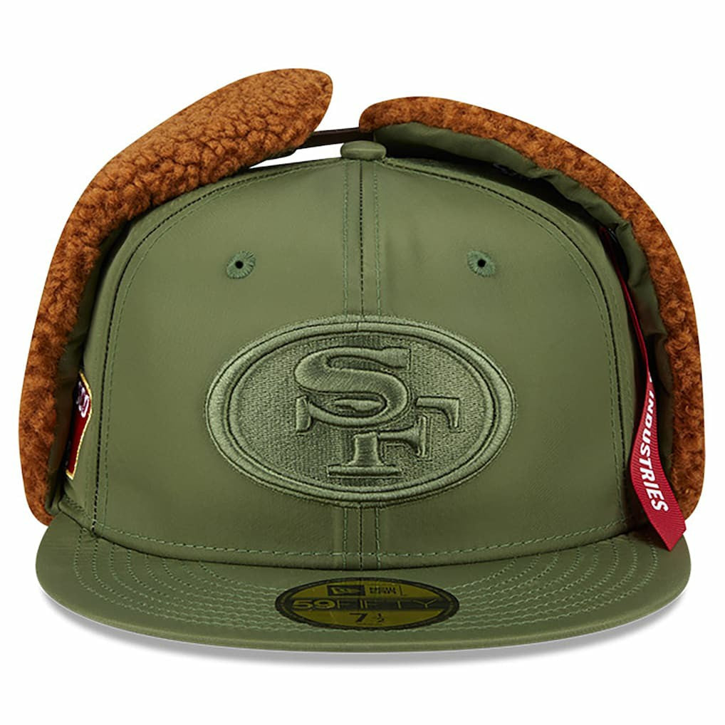 San Francisco 49ers New Era x Alpha Industries Dog Ears 59FIFTY Fitted Hat - Olive - NFL