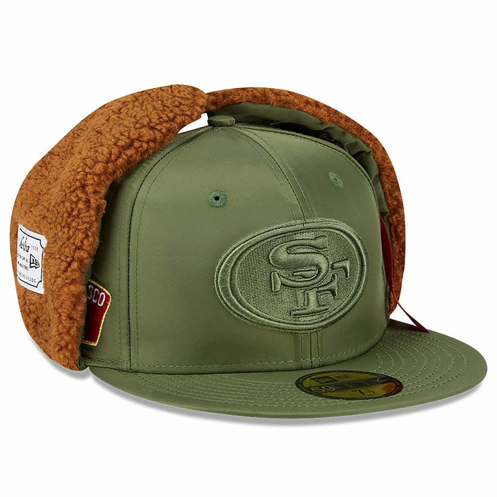 San Francisco 49ers New Era x Alpha Industries Dog Ears 59FIFTY Fitted Hat - Olive - NFL
