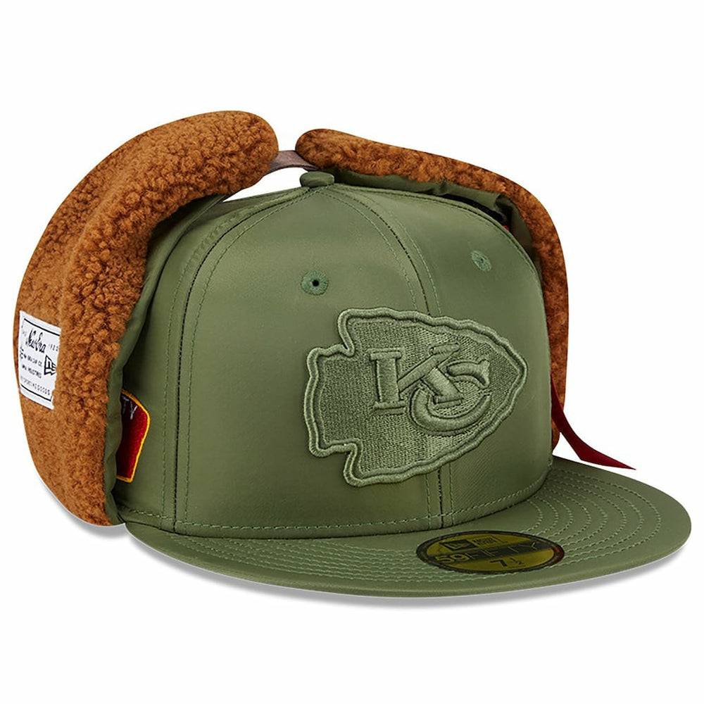Kansas City Chiefs New Era x Alpha Industries Dog Ears 59FIFTY Fitted Hat - Olive - NFL