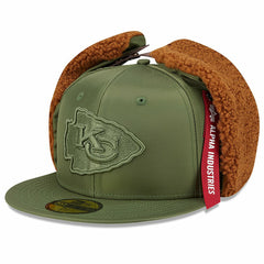 Kansas City Chiefs New Era x Alpha Industries Dog Ears 59FIFTY Fitted Hat - Olive - NFL