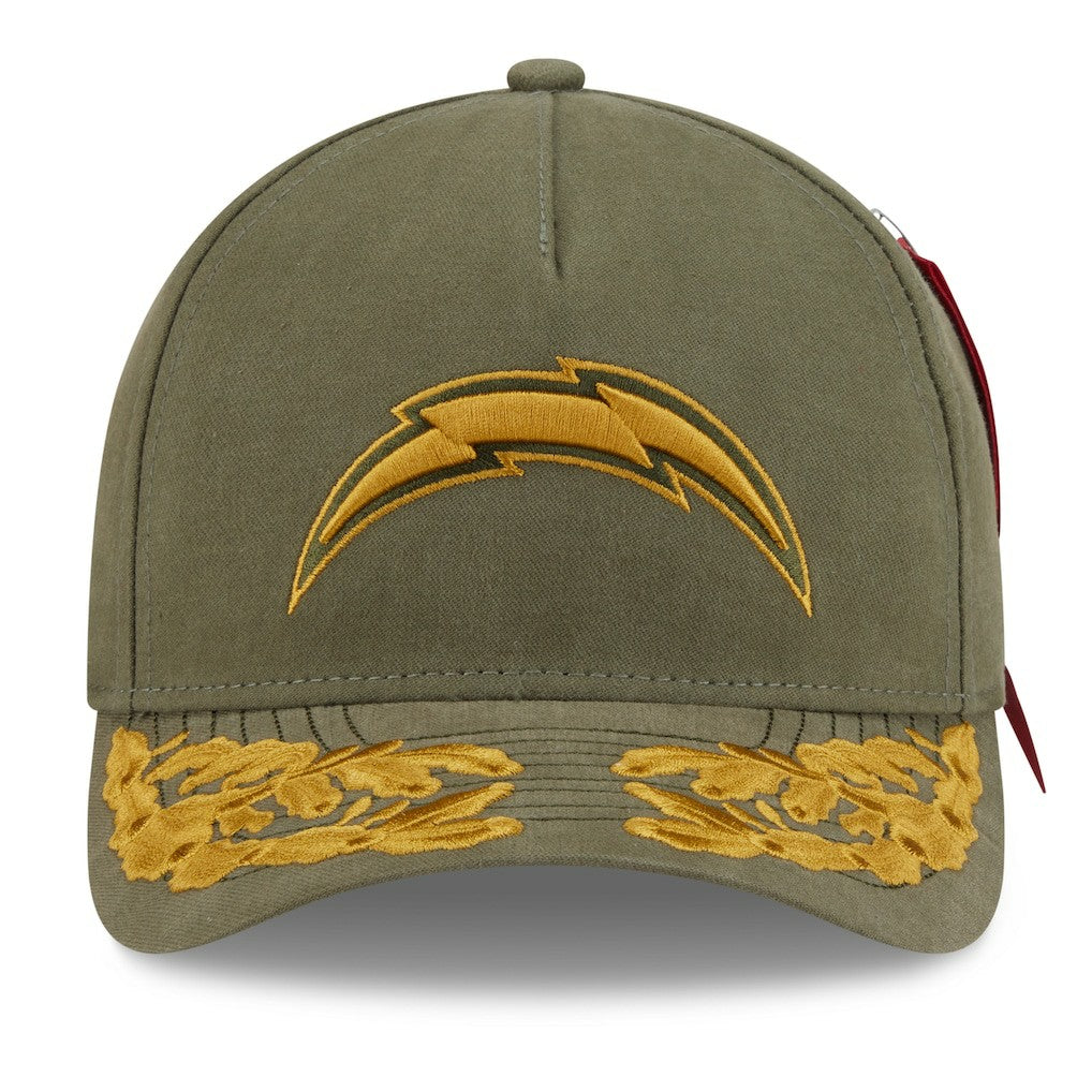 Los Angeles Chargers New Era x Alpha Industries A-Frame 9FORTY Adjustable Hat - Olive - NFL