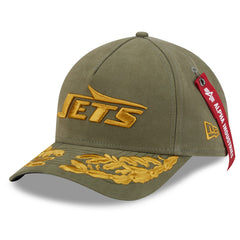 New York Jets New Era x Alpha Industries A-Frame 9FORTY Adjustable Hat - Olive - NFL