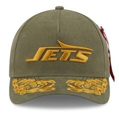 New York Jets New Era x Alpha Industries A-Frame 9FORTY Adjustable Hat - Olive - NFL