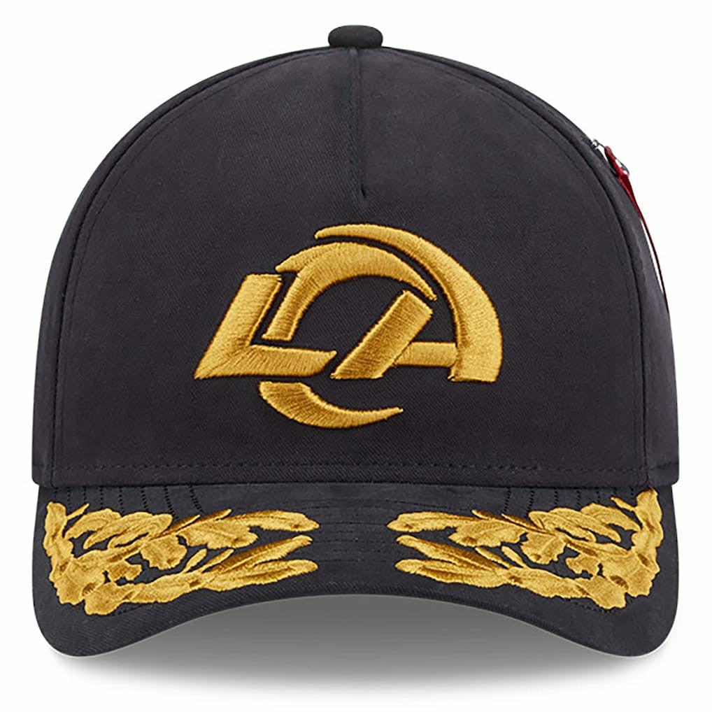Los Angeles Rams New Era x Alpha Industries A-Frame 9FORTY Adjustable Hat - Black - NFL