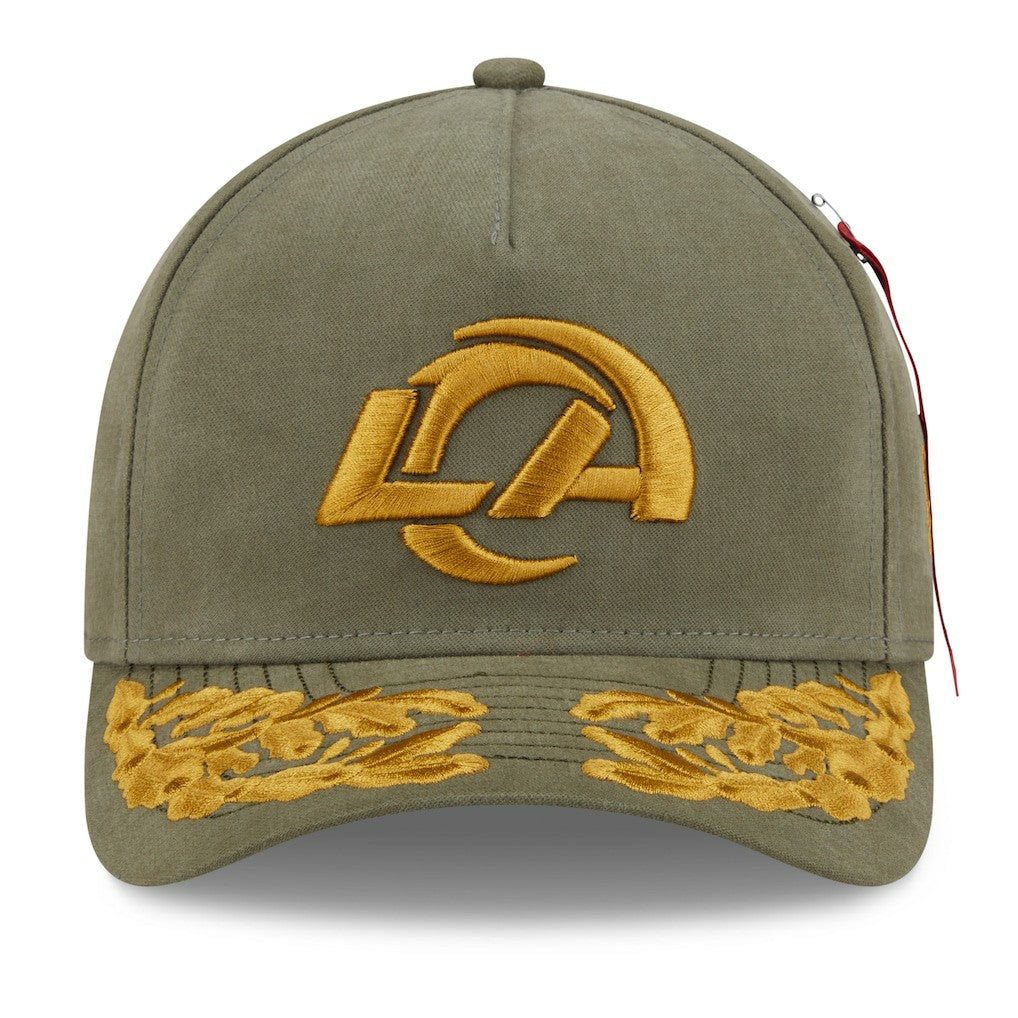 Los Angeles Rams New Era x Alpha Industries A-Frame 9FORTY Adjustable Hat - Olive - NFL