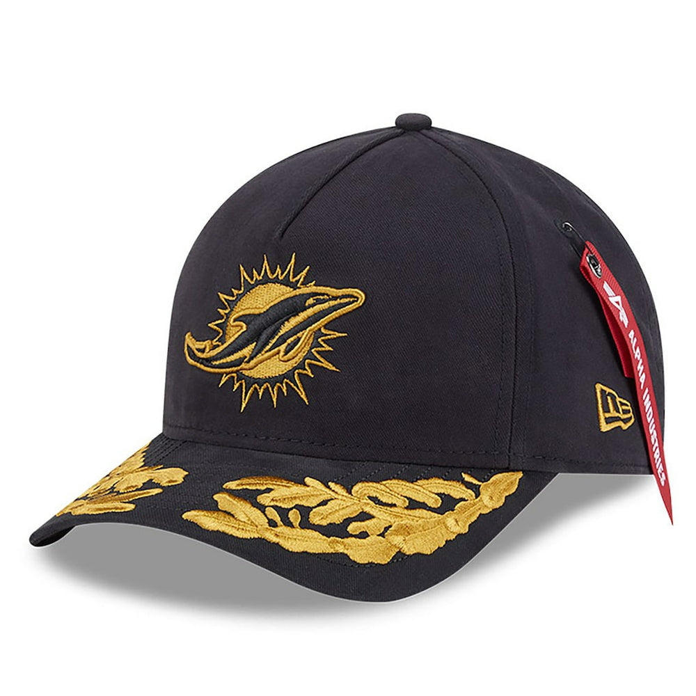 Miami Dolphins New Era x Alpha Industries A-Frame 9FORTY Adjustable Hat - Black - NFL