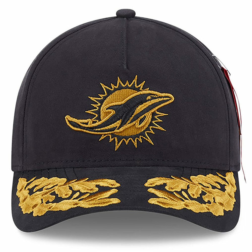 Miami Dolphins New Era x Alpha Industries A-Frame 9FORTY Adjustable Hat - Black - NFL
