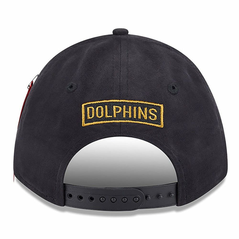 Miami Dolphins New Era x Alpha Industries A-Frame 9FORTY Adjustable Hat - Black - NFL