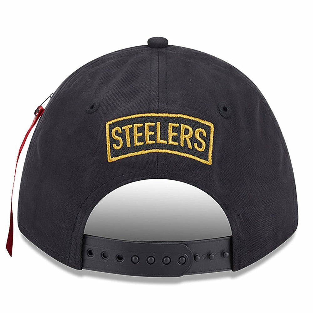 Pittsburgh Steelers New Era x Alpha Industries A-Frame 9FORTY Adjustable Hat - Black - NFL
