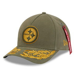 Pittsburgh Steelers New Era x Alpha Industries A-Frame 9FORTY Adjustable Hat - Olive - NFL
