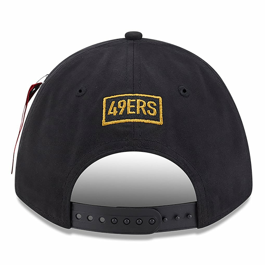 San Francisco 49ers New Era x Alpha Industries A-Frame 9FORTY Adjustable Hat - Black - NFL