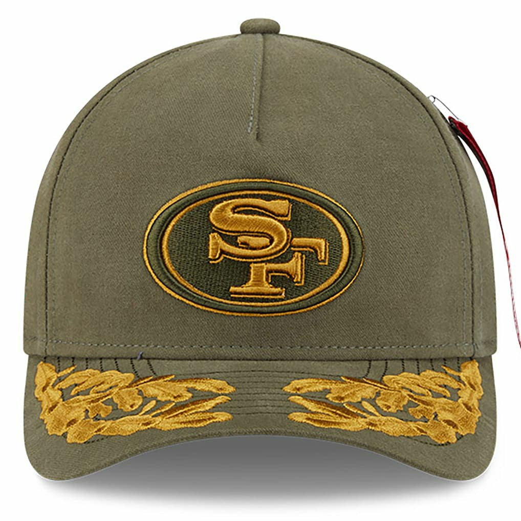 San Francisco 49ers New Era x Alpha Industries A-Frame 9FORTY Adjustable Hat - Olive - NFL
