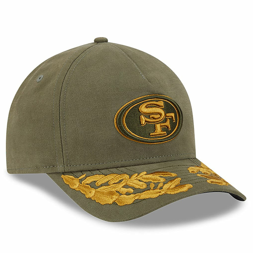 San Francisco 49ers New Era x Alpha Industries A-Frame 9FORTY Adjustable Hat - Olive - NFL