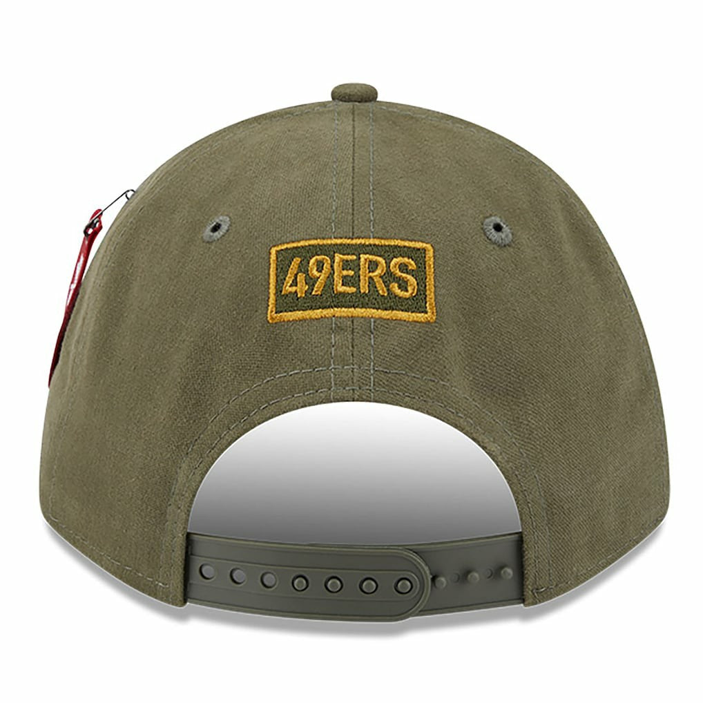 San Francisco 49ers New Era x Alpha Industries A-Frame 9FORTY Adjustable Hat - Olive - NFL