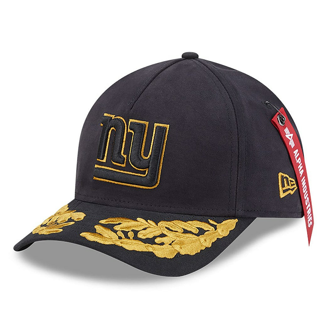New York Giants New Era x Alpha Industries A-Frame 9FORTY Adjustable Hat - Black - NFL