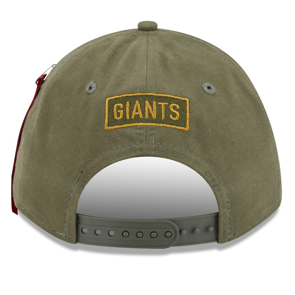 New York Giants New Era x Alpha Industries A-Frame 9FORTY Adjustable Hat - Olive - NFL