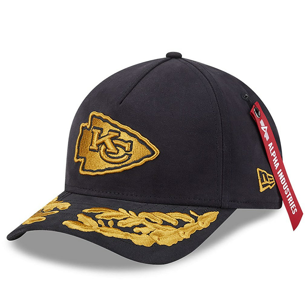 Kansas City Chiefs New Era x Alpha Industries A-Frame 9FORTY Adjustable Hat - Black - NFL