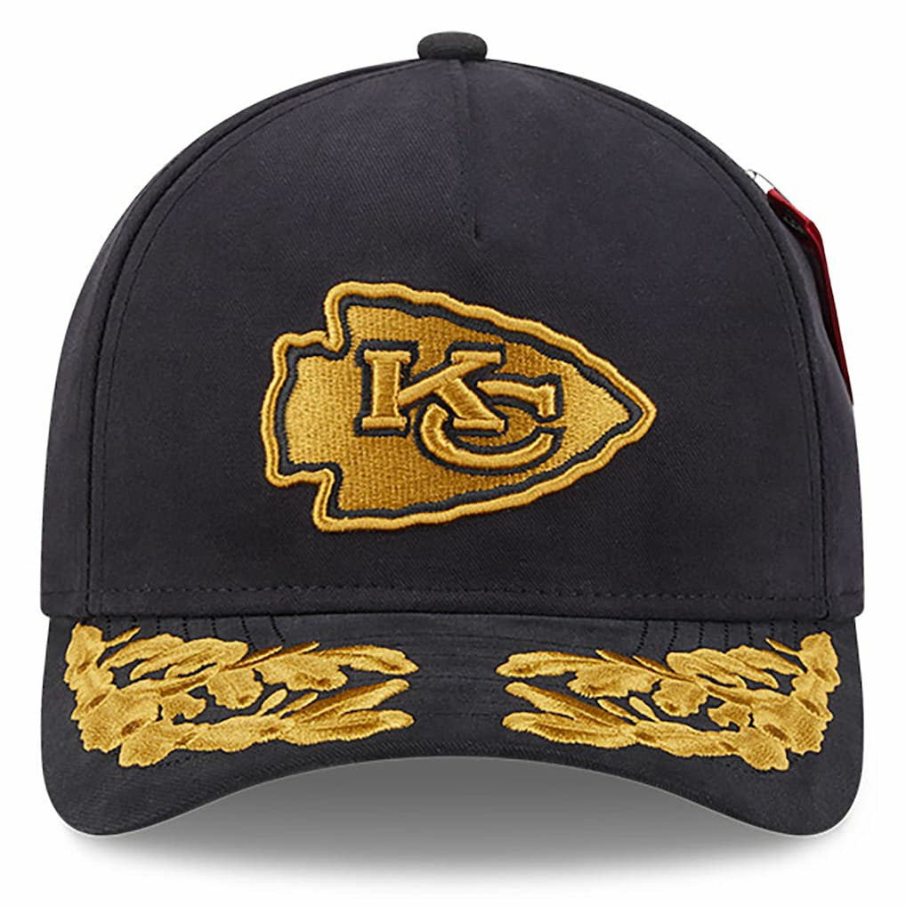 Kansas City Chiefs New Era x Alpha Industries A-Frame 9FORTY Adjustable Hat - Black - NFL
