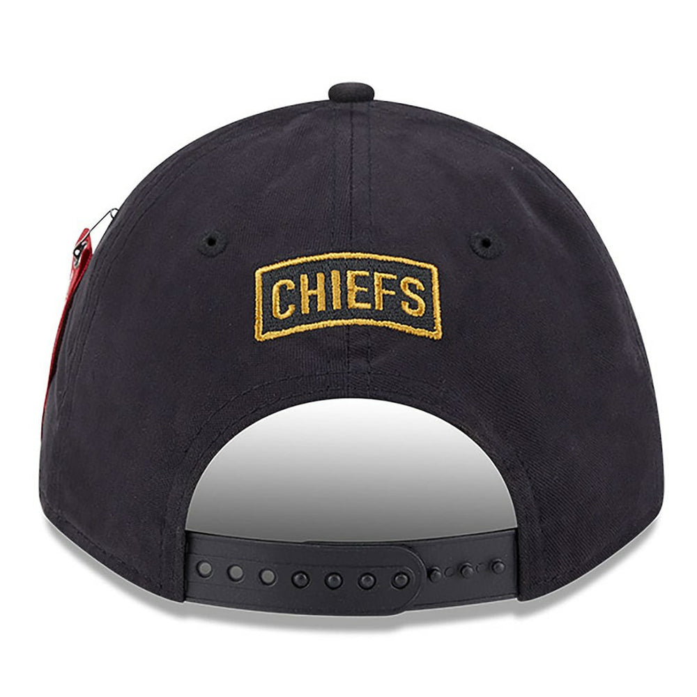 Kansas City Chiefs New Era x Alpha Industries A-Frame 9FORTY Adjustable Hat - Black - NFL