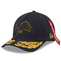 Detroit Lions New Era x Alpha Industries A-Frame 9FORTY Adjustable Hat - Black - NFL