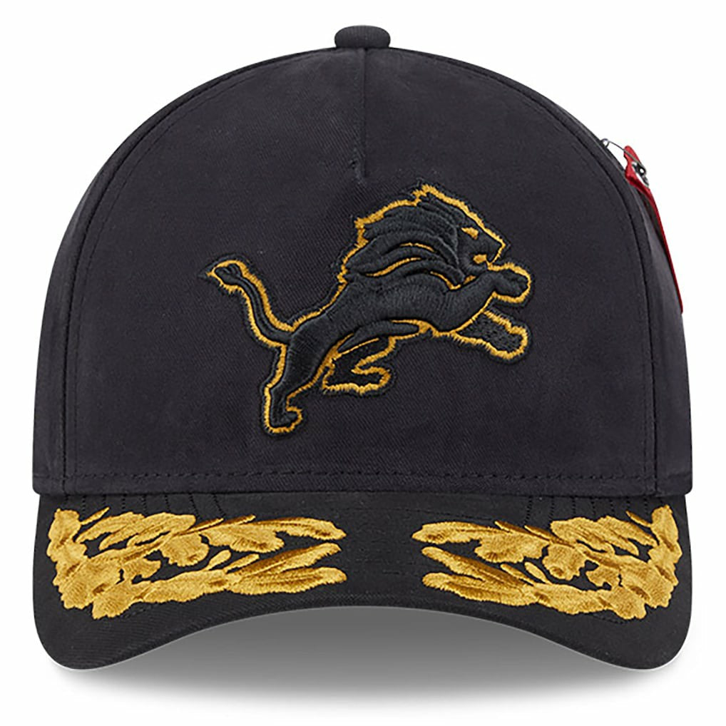 Detroit Lions New Era x Alpha Industries A-Frame 9FORTY Adjustable Hat - Black - NFL