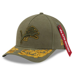Detroit Lions New Era x Alpha Industries A-Frame 9FORTY Adjustable Hat - Olive - NFL